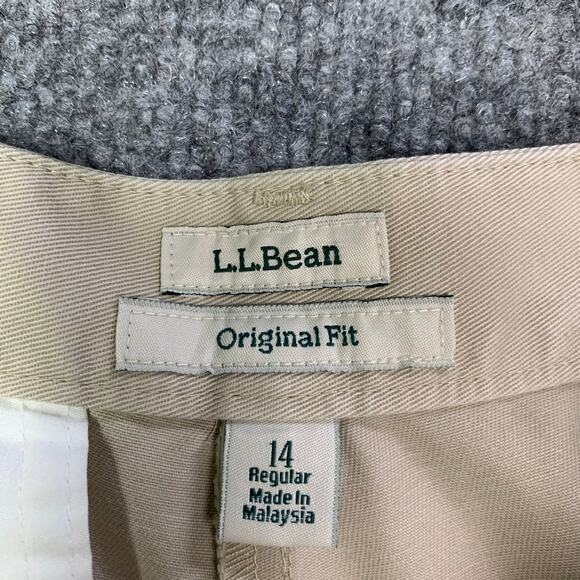 NEW LL Bean Chino Shorts 9" Original Fit Women's SZ‎ 14 Khaki Wrinkle free - Picture 10 of 12